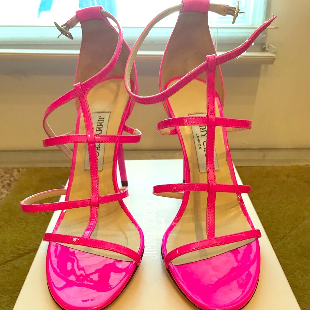 NEVER WORN! Jimmy Choo Neon Patent Lottie